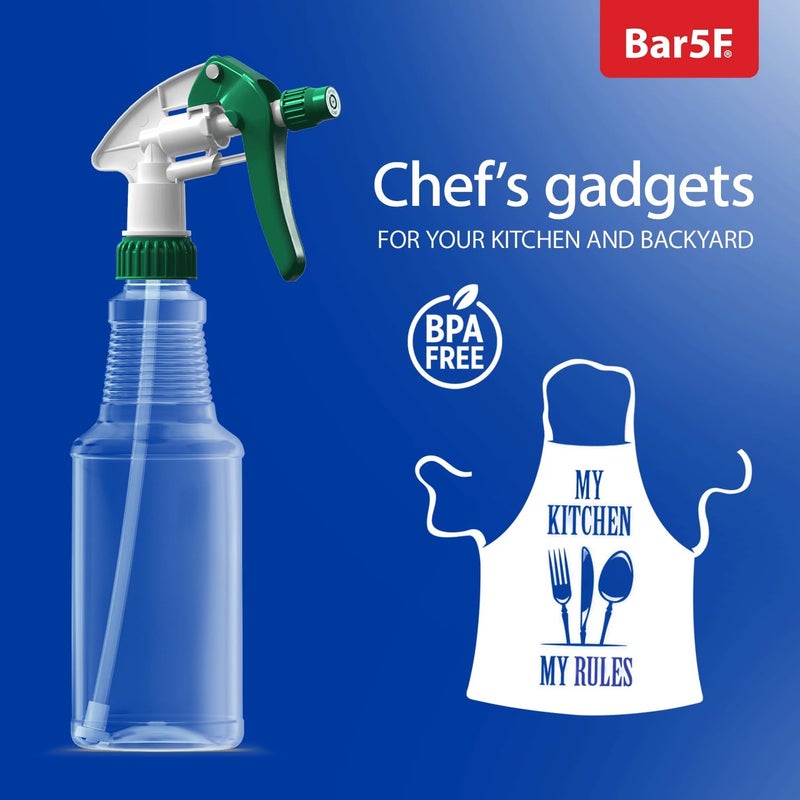 Bar5F Empty Plastic Spray Bottles 16-Ounce BPA-Free Food Grade Crystal Clear Fully Adjustable Sprayer 2-Pack - Image 3