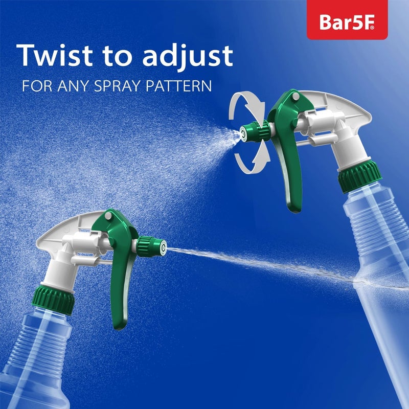 Bar5F Empty Plastic Spray Bottles 16-Ounce BPA-Free Food Grade Crystal Clear Fully Adjustable Sprayer 2-Pack - Image 4