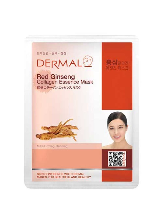 ديرمال قناع الوجه بالكولاجين والجنسنغ الأحمر المضاد للشيخوخة للبشرة الجافة والحساسة من ديرمال (23 غرام) - صنع في كوريا (قطعة واحدة) - Image 1