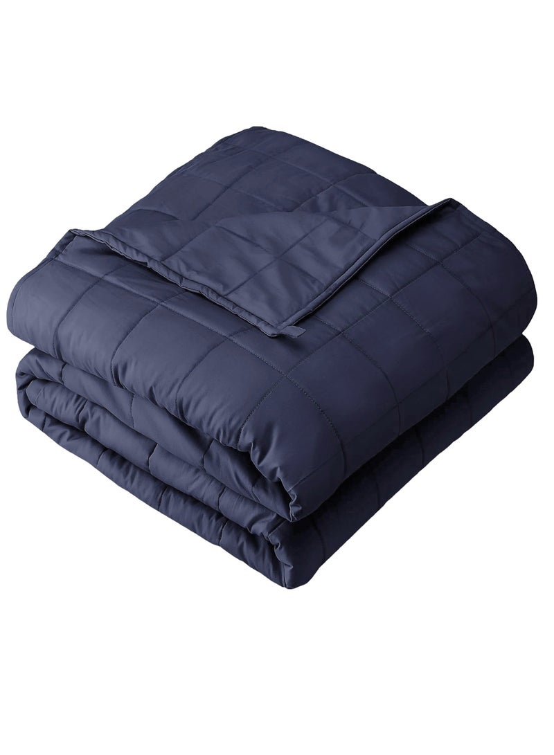 فابينني بطانية ثقيلة ٥٫٥ كجم / ١٢٢ × ١٨٣ سم، مقاس فردي، بطانية ثقيلة ٤٨ × ٧٢ بوصة / ١٢ رطلاً، لتخفيف القلق، علاج التوحد، الأرق، تخفيف التوتر، بطانية ضغط عميق، لون أزرق داكن - Image 1