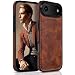 LOHASIC for iPhone 17 Air Case Vintage Leather Thin Slim Luxury PU Soft Flexible Bumper NonSlip Grip Protective Cover Men Women Phone Case for iPhone 17 Air 65 2025 Retro Brown - Image 2