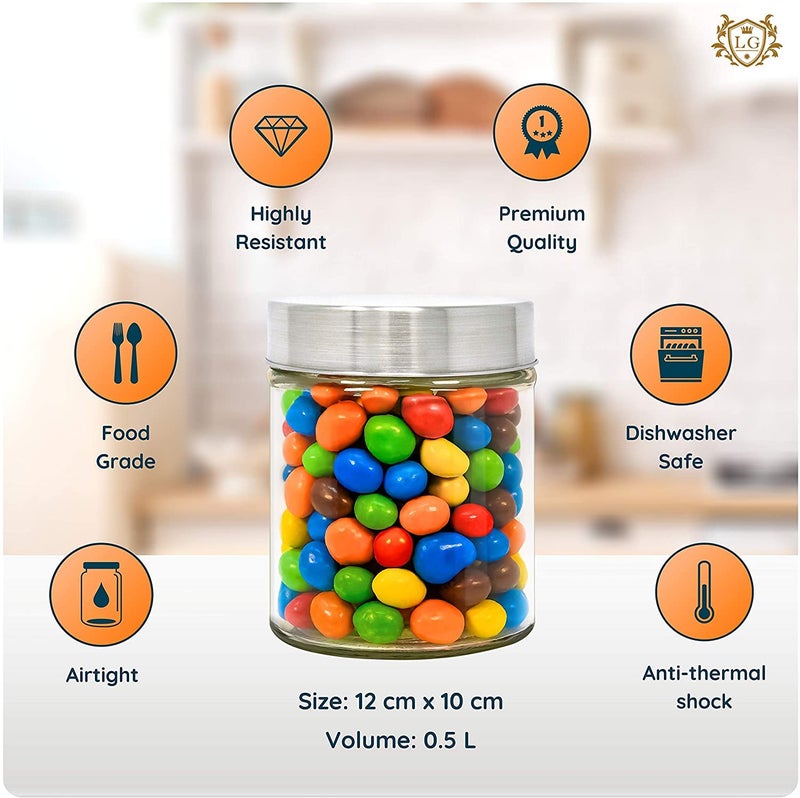 ISKO® Borosilicate Glass jar | Airtight steel cap | Food containers 600ML | Heat Resistant & Microwave safe | Dish washer | Set of 3 Pieces - Image 3