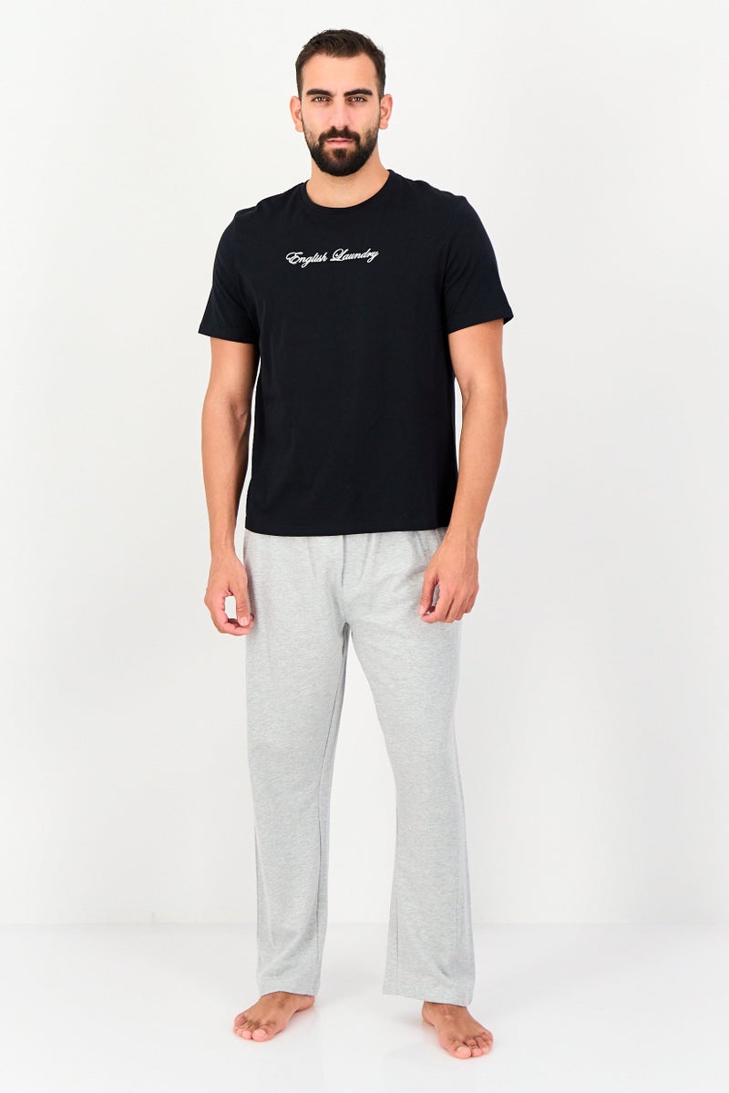 English Laundry Men 2 Pieces Embroidered T-Shirt And Pajama Pants Set, Multicolor - Image 1