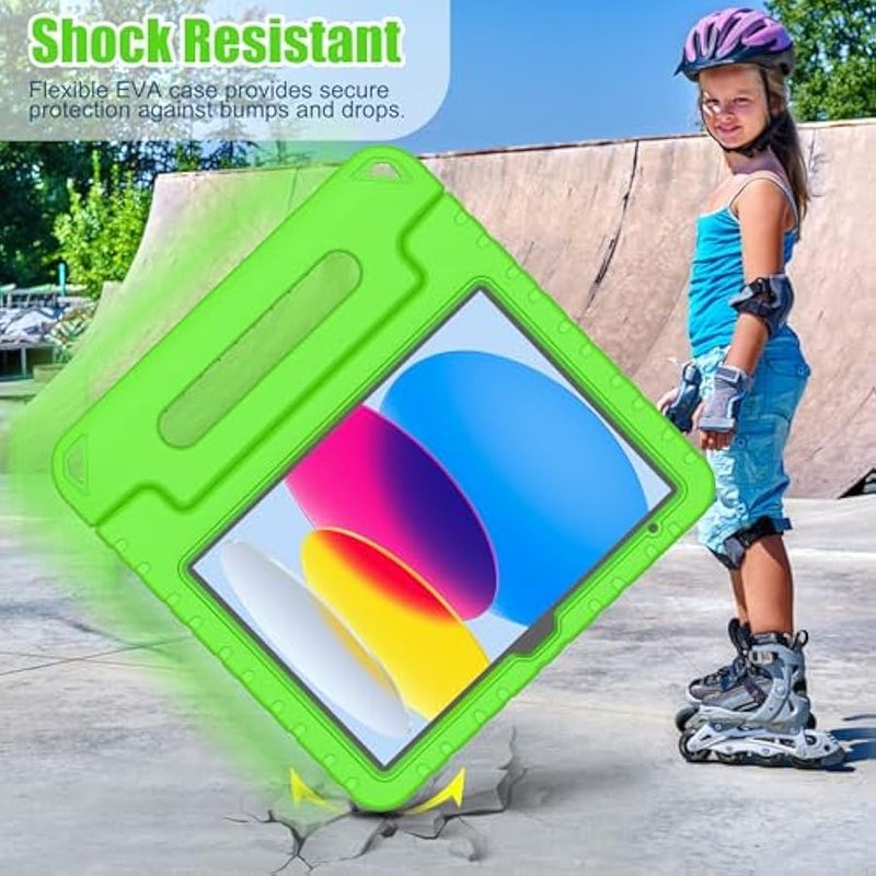 AVAWO Kids Case for iPad 10th Generation 10.9 Inch 2022, Durable Shockproof Lightweight Handle Stand 10.9 iPad 10th Generation 2022 Protective Case for Kids Child Toddlers, Green - Image 5