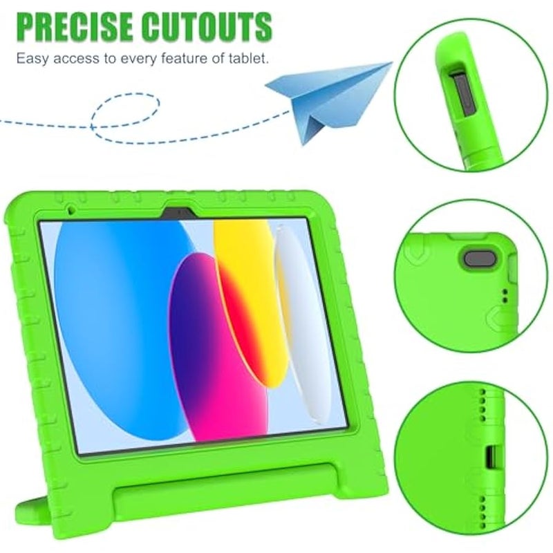 AVAWO Kids Case for iPad 10th Generation 10.9 Inch 2022, Durable Shockproof Lightweight Handle Stand 10.9 iPad 10th Generation 2022 Protective Case for Kids Child Toddlers, Green - Image 4