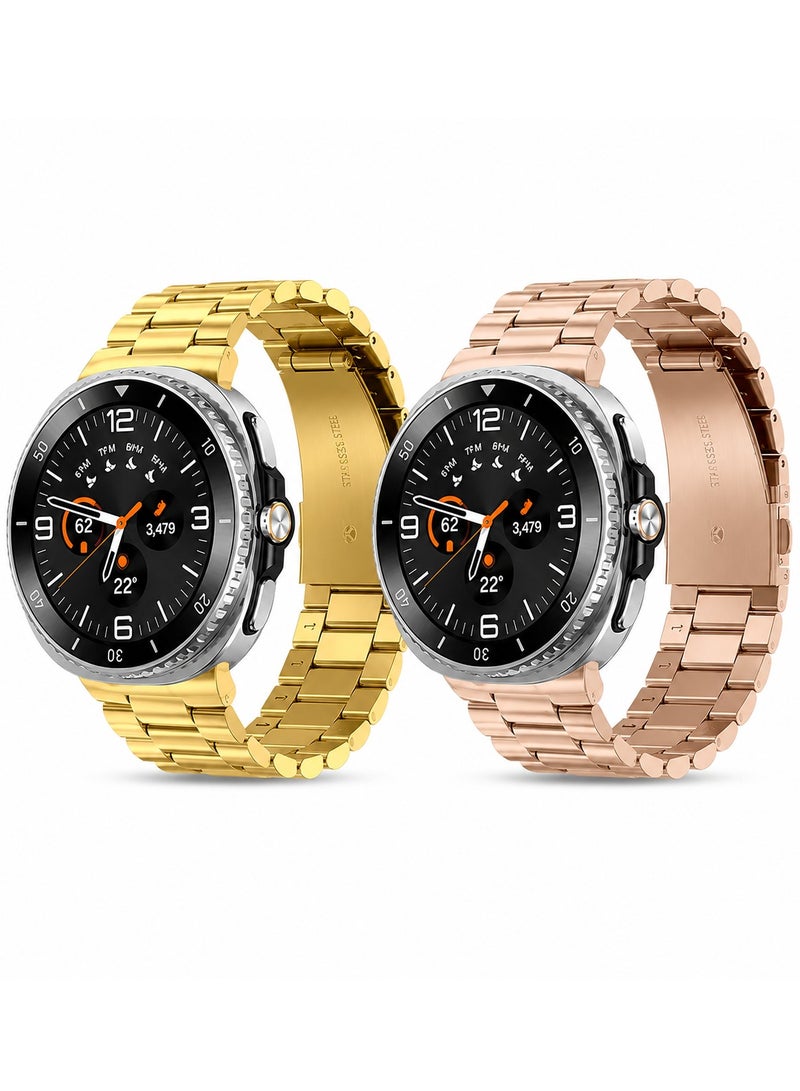 O Ozone (Pack of 2) Metal Band Compatible with Samsung Galaxy Watch 8 Band 40mm 44mm/Galaxy Watch 8 Classic 46mm, No Gap Stainless Steel Strap for Men Women- Multicolor - Image 1