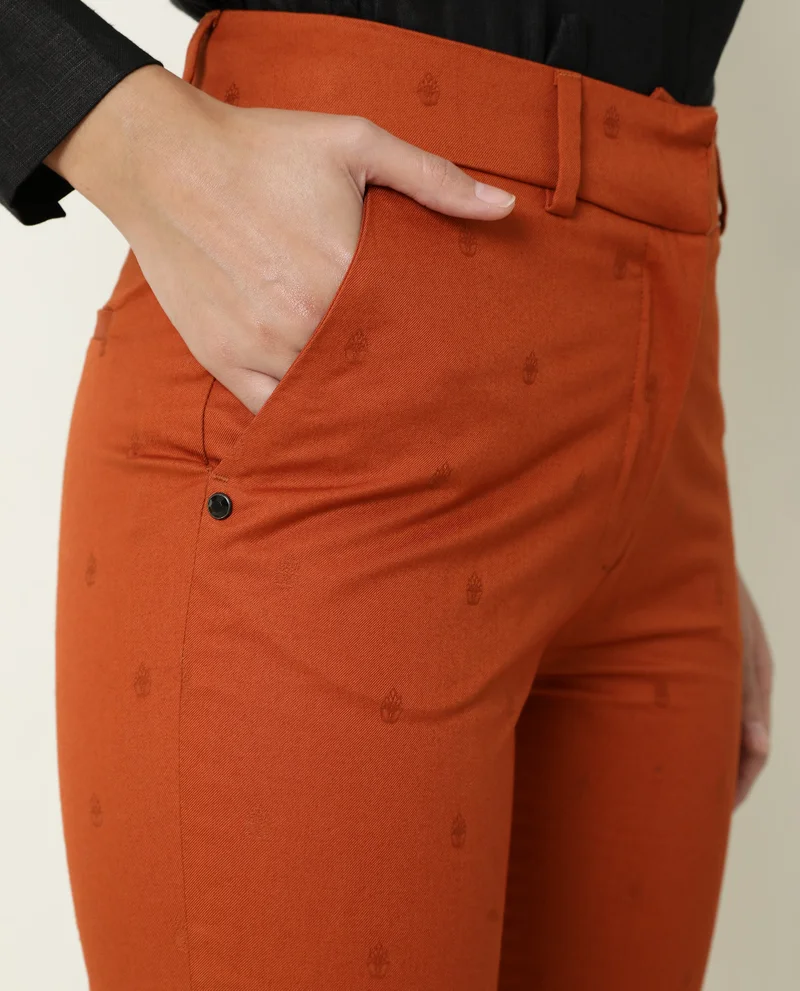 Rareism Women's High Waist Ankle Length Trouser