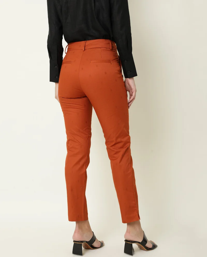 Rareism Women's High Waist Ankle Length Trouser