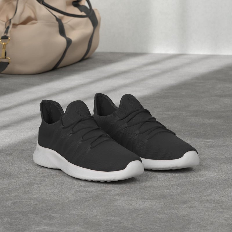 Feethit Womens Slip On Running Shoes Non Slip Walking Shoes Lightweight Gym Workout Shoes Breathable Fashion Sneakers All Black White Size 7.5 - Image 3