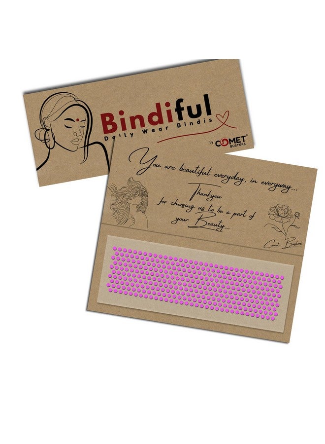 Comet Busters Bindiful Dailywear Velvet Light Pink Round Bindis for Women (3mm) (bf213) (Pack of 1) - Image 1