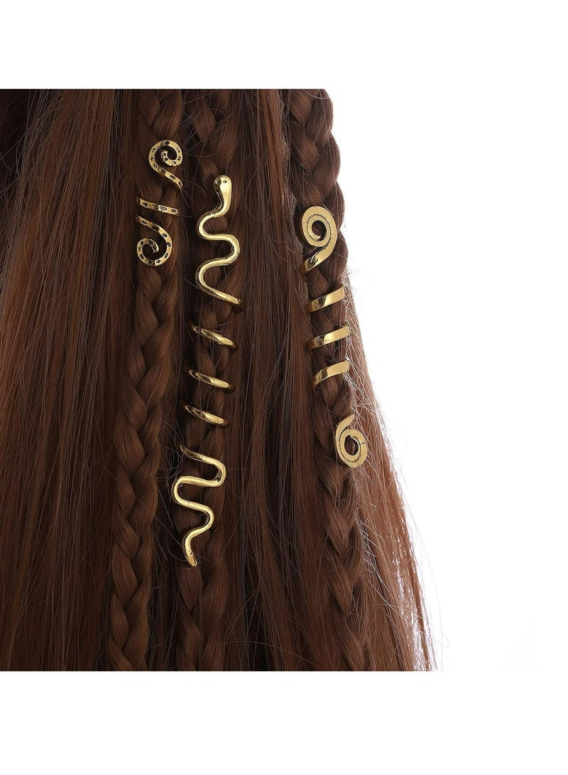 28Pcs Hair Accessories Hair Jewelry for Women Braids, Dreadlock Beads Metal Hair Clips Decoration Gold(Multiple Styles)Braid bead braid ring clip 200 braid metal cuff ornaments