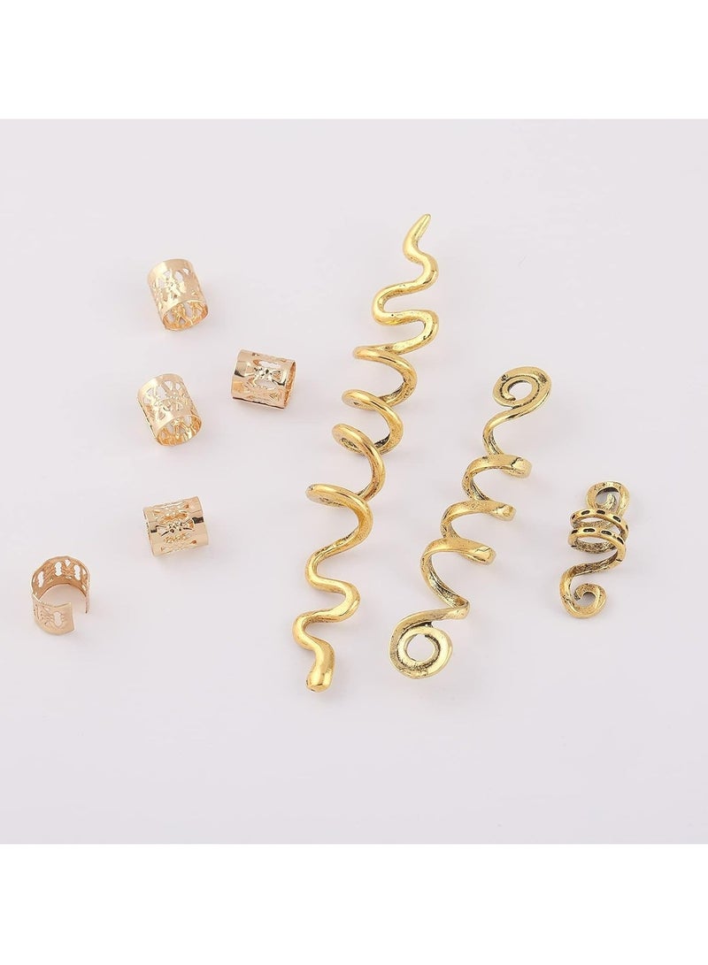 28Pcs Hair Accessories Hair Jewelry for Women Braids, Dreadlock Beads Metal Hair Clips Decoration Gold(Multiple Styles)Braid bead braid ring clip 200 braid metal cuff ornaments