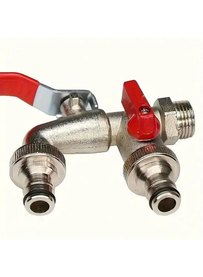 1pc 1 2 Inch Dual Outlet Garden Hose Faucet 304 Stainless Steel Freeze Proof Nozzle - Image 5