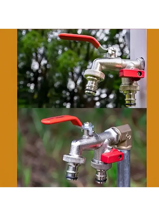 1pc 1 2 Inch Dual Outlet Garden Hose Faucet 304 Stainless Steel Freeze Proof Nozzle - Image 4