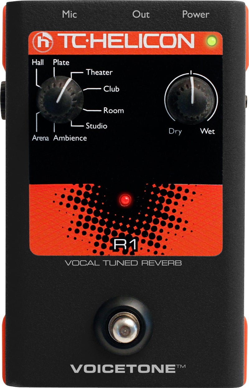 TC Helicon VOICETONE R1 Single-Button Stompbox for Studio-Quality Live Vocal Reverb - Image 2