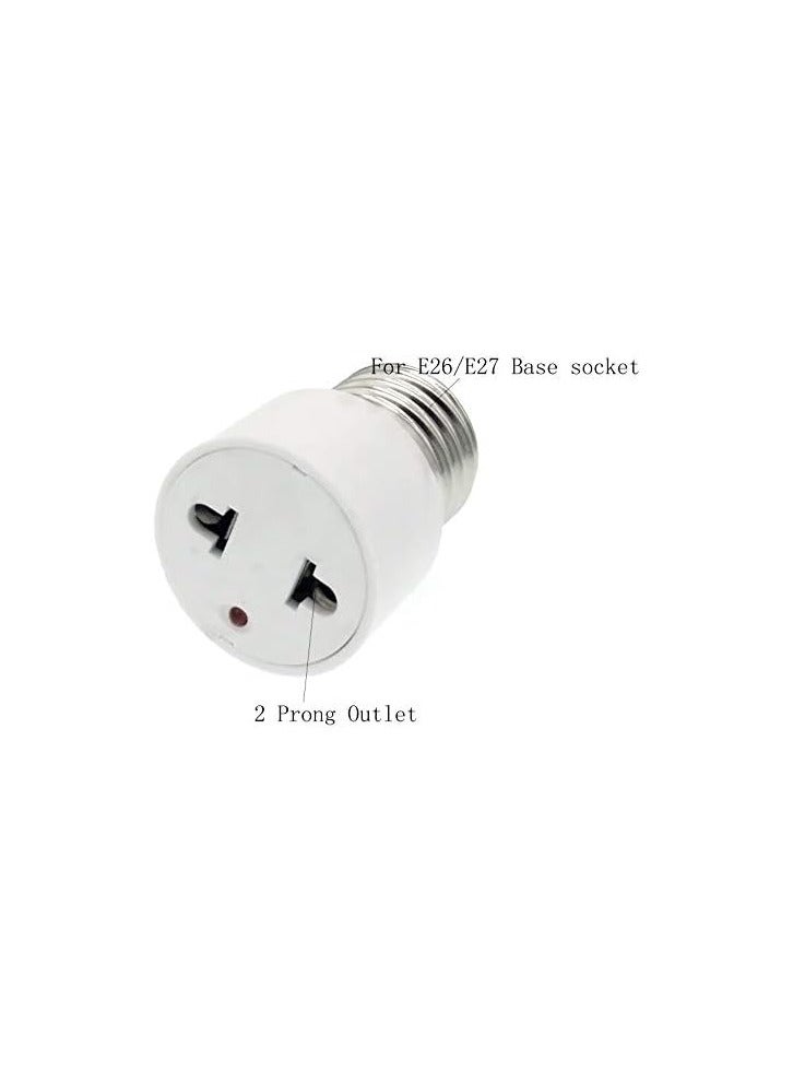 erorex Light Socket to 2 Prong Outlet Adapter, Medium Base Light Socket Outlet Adapter (2 Pack) - Image 2