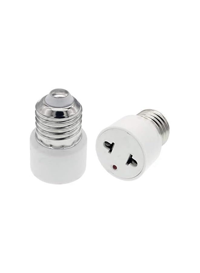 erorex Light Socket to 2 Prong Outlet Adapter, Medium Base Light Socket Outlet Adapter (2 Pack) - Image 1