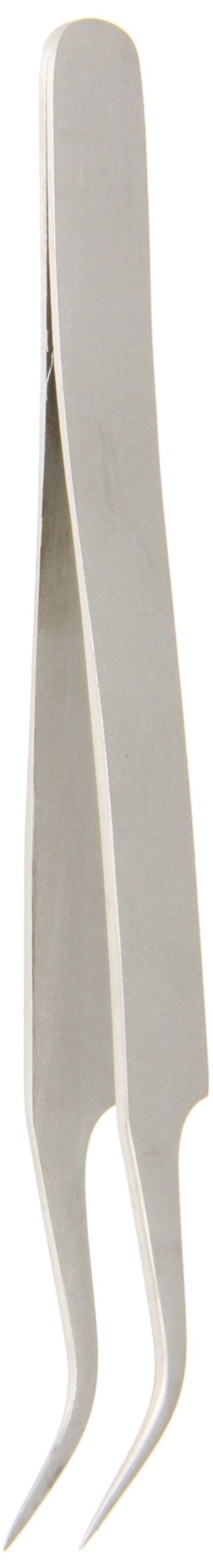 Hakko CHP 7SA Stainless Steel NonMagnetic Precision Tweezers with VeryFine Point Curved Tips 412 Length