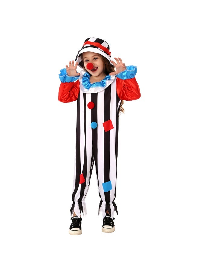 Carnival Color-block Striped One-piece Costume For Clown Character Play Costume Cosplay - Image 3