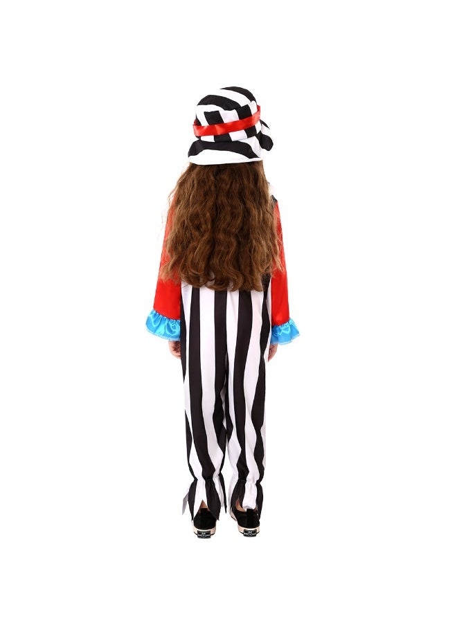 Carnival Color-block Striped One-piece Costume For Clown Character Play Costume Cosplay - Image 4