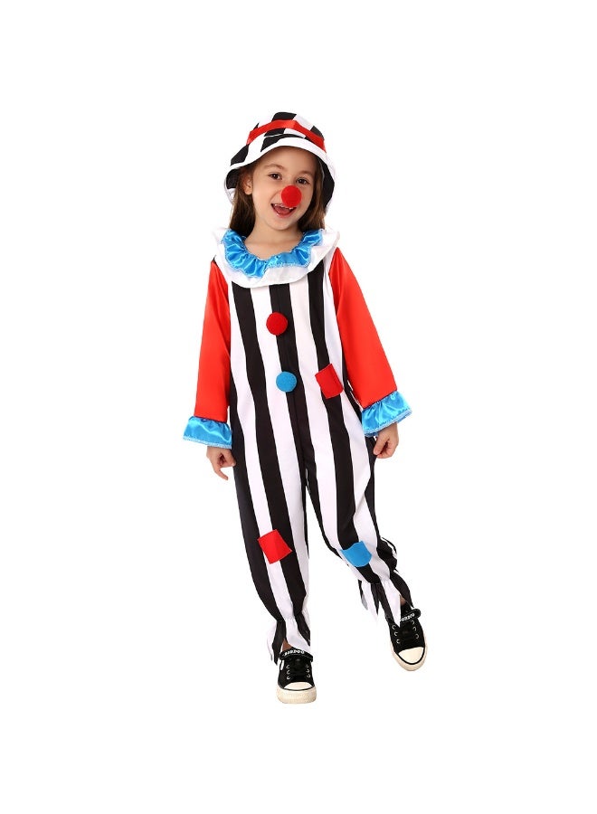 Carnival Color-block Striped One-piece Costume For Clown Character Play Costume Cosplay - Image 2