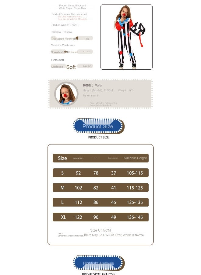 Carnival Color-block Striped One-piece Costume For Clown Character Play Costume Cosplay - Image 5