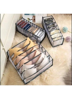 Generic 3Pcs Foldable Women Underwear Storage Box Compartment, Underwear Drawer Organizer Divider For Bra Socks Ties  - Image 1