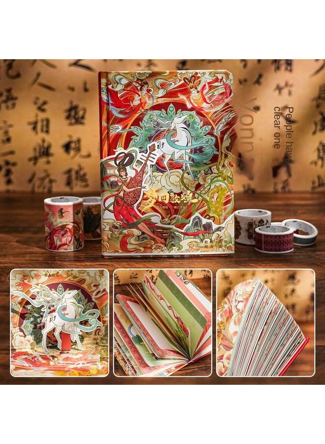Bluejw Dunhuang Style National Tide Hand Book Notebook Suit Gift Box Antique National Day Gift Hand Book - Image 1