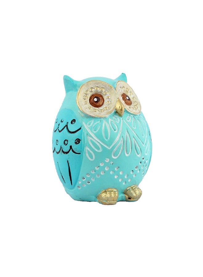 DEQUERA DEQUERA Owl Figurines Tabletop Statues and Figurines for Desktop Book Shelf Decor (Standing Still Style), Color : (Sky Blue) - Image 2