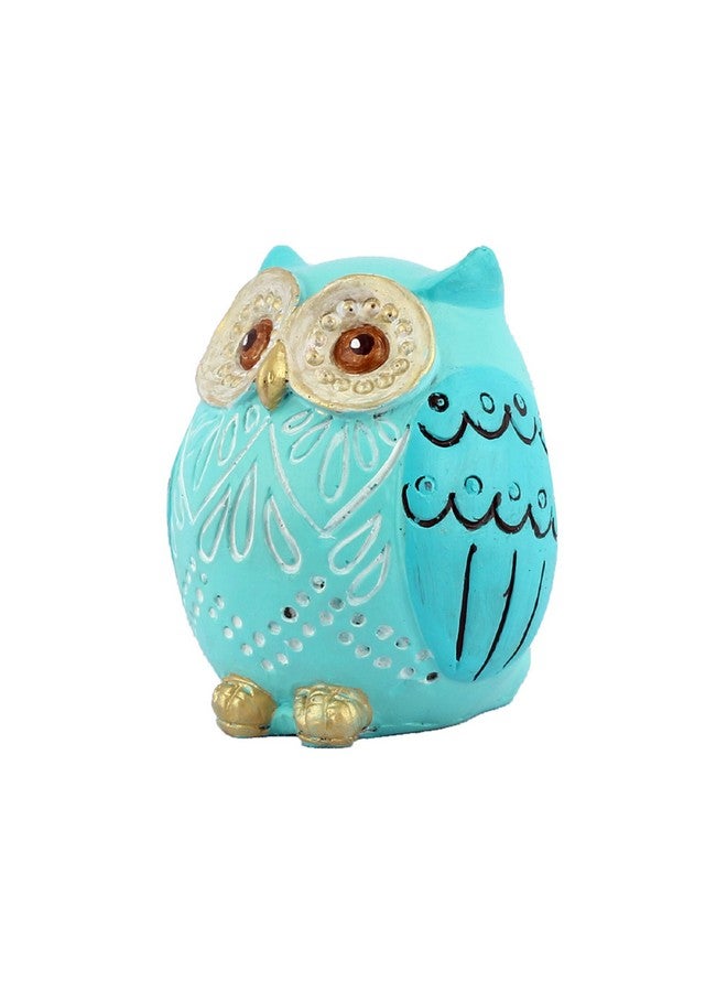 DEQUERA DEQUERA Owl Figurines Tabletop Statues and Figurines for Desktop Book Shelf Decor (Standing Still Style), Color : (Sky Blue) - Image 3
