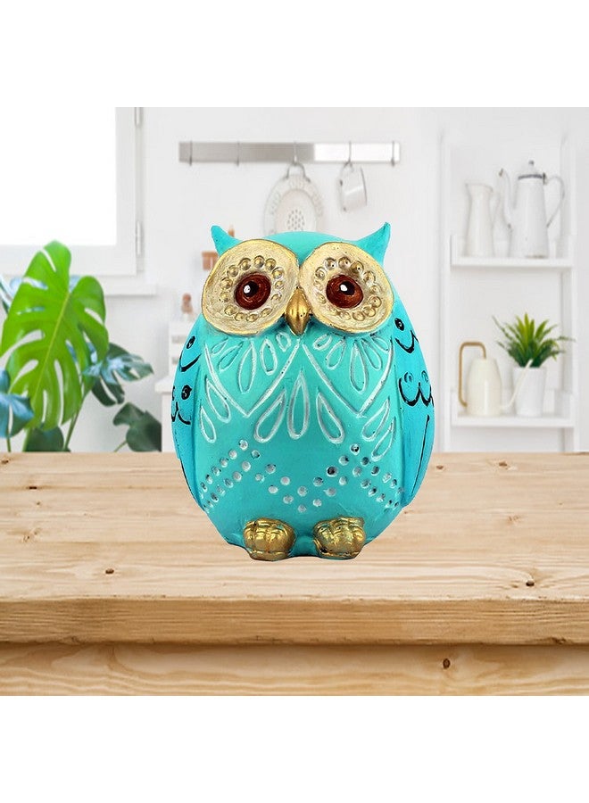 DEQUERA DEQUERA Owl Figurines Tabletop Statues and Figurines for Desktop Book Shelf Decor (Standing Still Style), Color : (Sky Blue) - Image 1