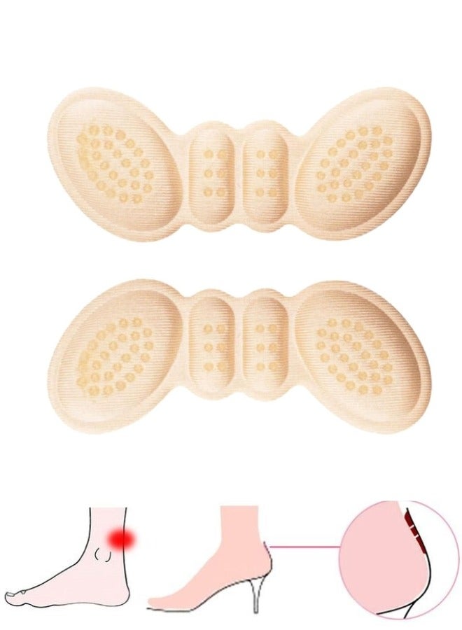 Heel Pads Womens Mens Insoles, Self Adhesive Heel Clip Liner Heel Pad For Loose Shoes Too Large Insole Padding To Improve Shoe Fit And Comfort Heel Protector Light Skin Tone, 1 Pairs - Beige  - Image 1