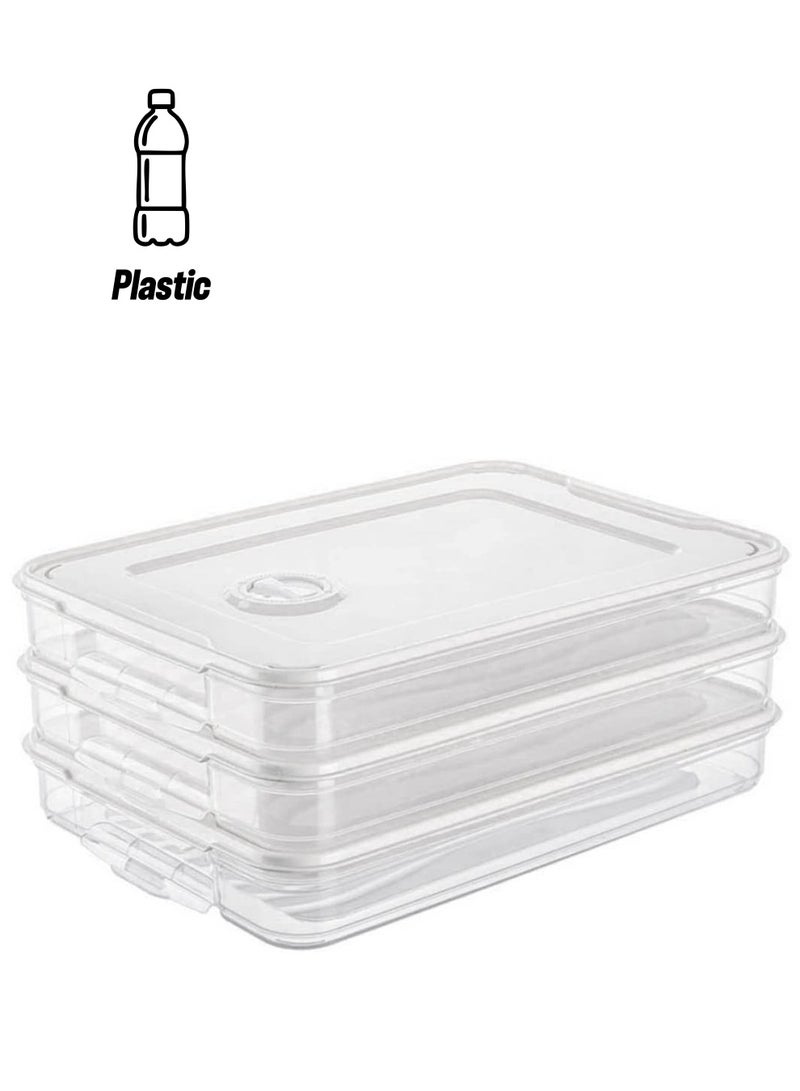 بريميفي 3 قطع من صناديق تخزين الطعام البلاستيكية الشفافة القابلة للتكديس - Image 1