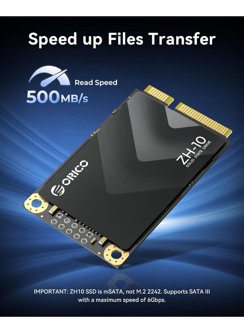 ORICO 512GB mSATA SSD, SATA III 6Gbps 3D NAND Internal Solid State Drive for Laptops Ultrabooks Desktop-ZH10 - Image 4