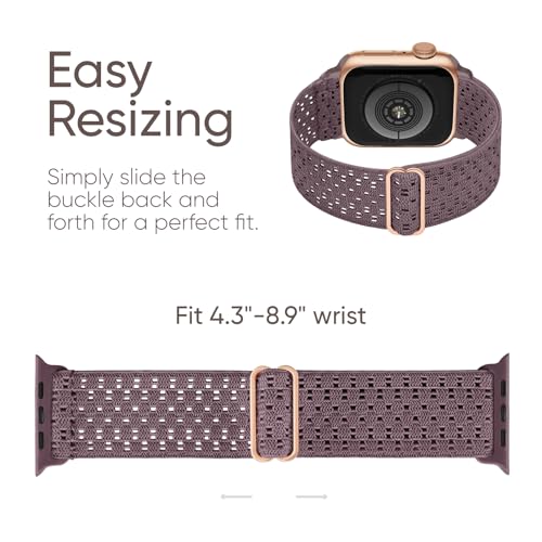 CCnutri 4 Pack Stretchy Nylon Solo Loop Bands Compatible with Apple Watch Band 38mm 40mm 41mm 42mm 44mm 45mm 46mm 49mm, Sport Elastic Wristband Women Men Strap for iWatch Series 11 10 9 8 7 6 5 4 3 SE Ultra - Image 5