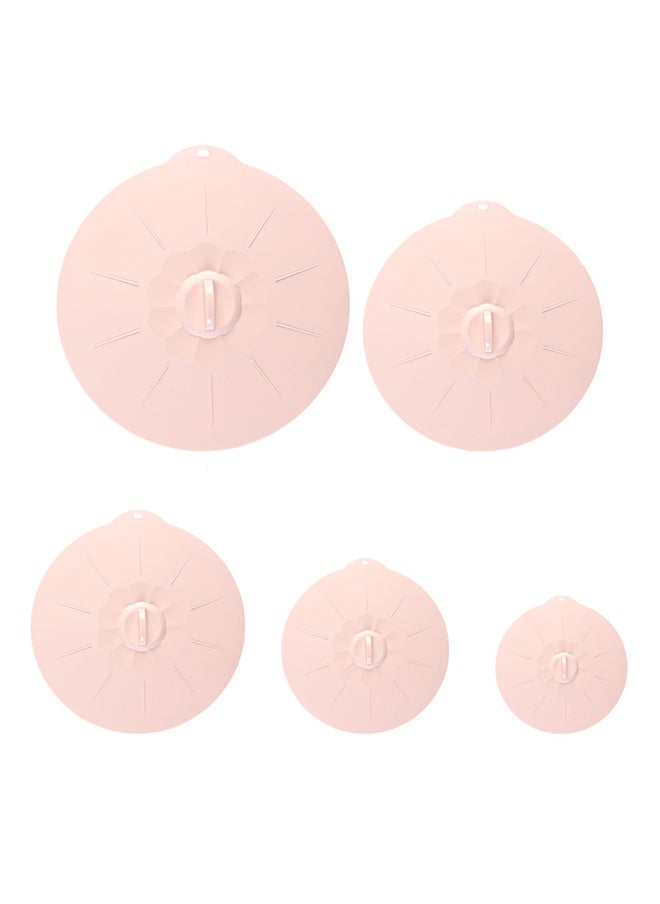 O Ozone 5 Pack Reusable Silicone Suction Lids Heat Resistant Microwave Cover for Food Covers Lids for Cups Bowls Plate Pots Pans BPA Free - Light Pink  - Image 1
