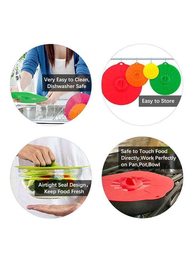 O Ozone 5 Pack Reusable Silicone Suction Lids Heat Resistant Microwave Cover for Food Covers Lids for Cups Bowls Plate Pots Pans BPA Free - Light Pink  - Image 4