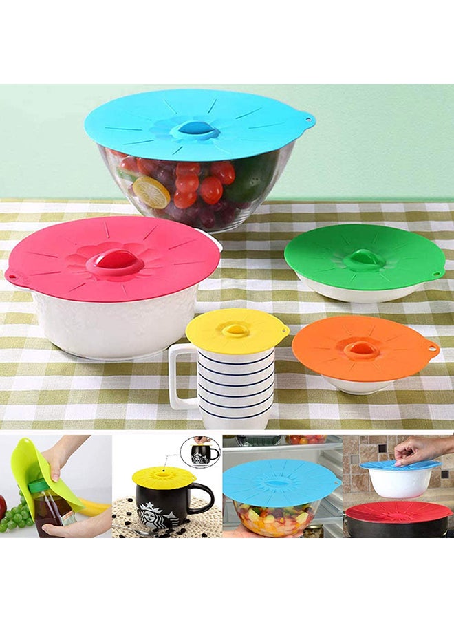 O Ozone 5 Pack Reusable Silicone Suction Lids Heat Resistant Microwave Cover for Food Covers Lids for Cups Bowls Plate Pots Pans BPA Free - Light Pink  - Image 2
