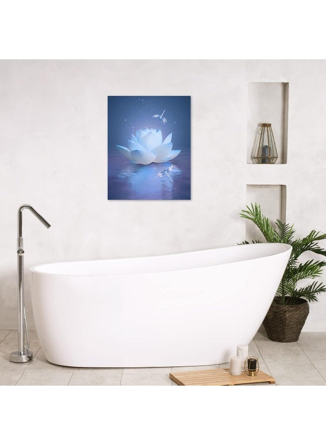 HVEST Dragonfly with Water Lily Flowers Wall Art - Image 5