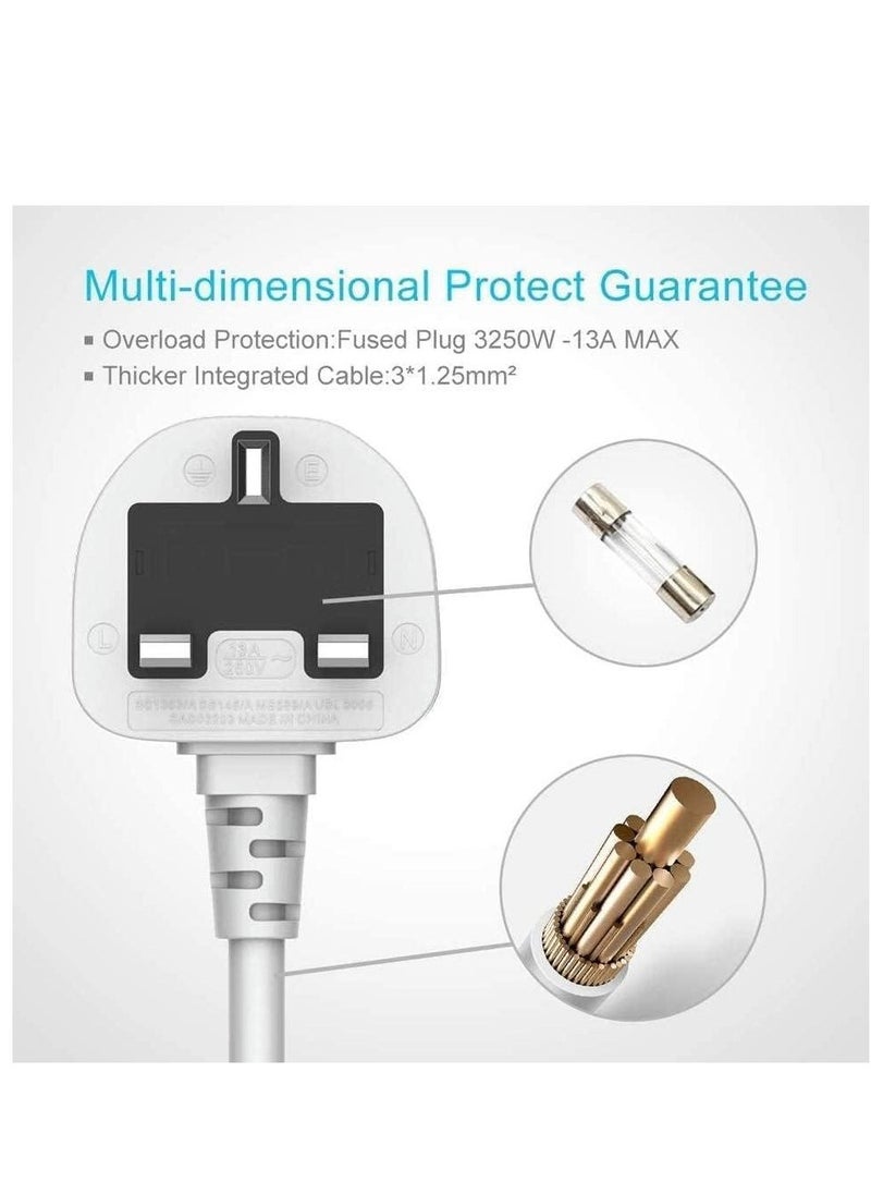 Generic Power Strip with USB Ports - Universal Power Socket 3 Outlets Surge Protector 6 Quick USB (5V 3.4A 17W) - Charging Station with 6.5ft Bold Cord, 2500W Circuit Breaker Child Safe Door  - Image 3
