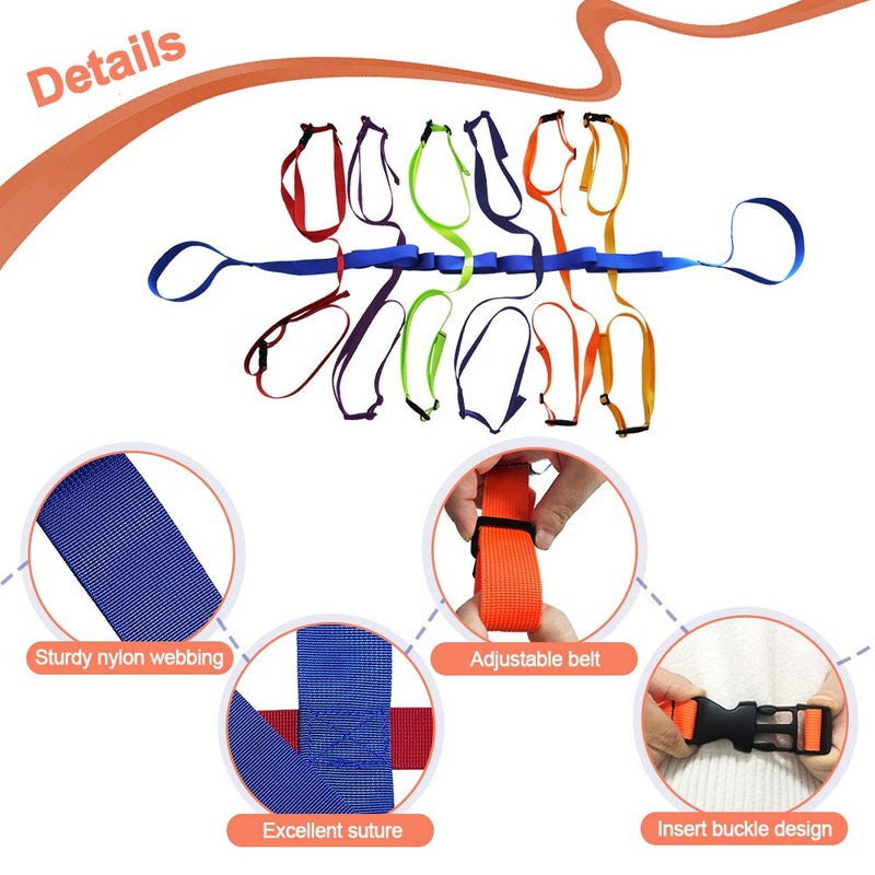 KAVIL Preschool Walking Rope with Rings Toddlers Child Leashes for Kids 2 to 12 Line Up Safety Wrist Strap with Handles Color Tether Daycare Must Haves Outdoor Supplies (Support 2 Adult & 12 Children) - Image 3