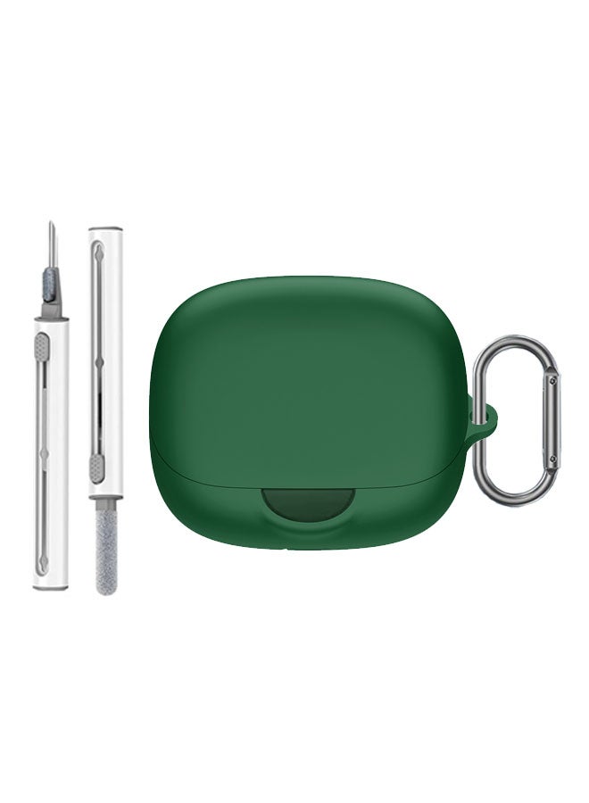 SJet for AeroFit Pro Case Cover with Cleaner Kit, Soft Silicone Protective Case for Anker Soundcore AeroFit Pro Case for Women Men, AeroFit Pro Case Accessories with Keychain (Green) - Image 1