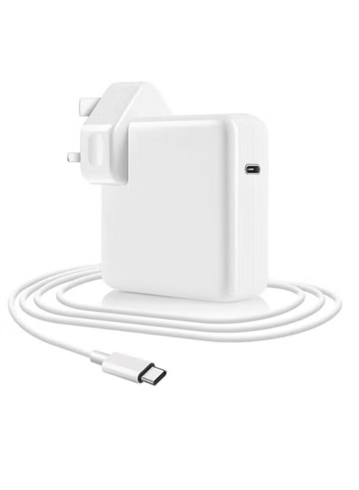 96W Type-C Fast Replacement Charger for MacBook Pro & Air | Compatible with 13/14/15/16-Inch (2016–2020) Laptops | Thunderbolt USB-C Power Adapter with Cable for Tablets, Smartphones & iPhone 15