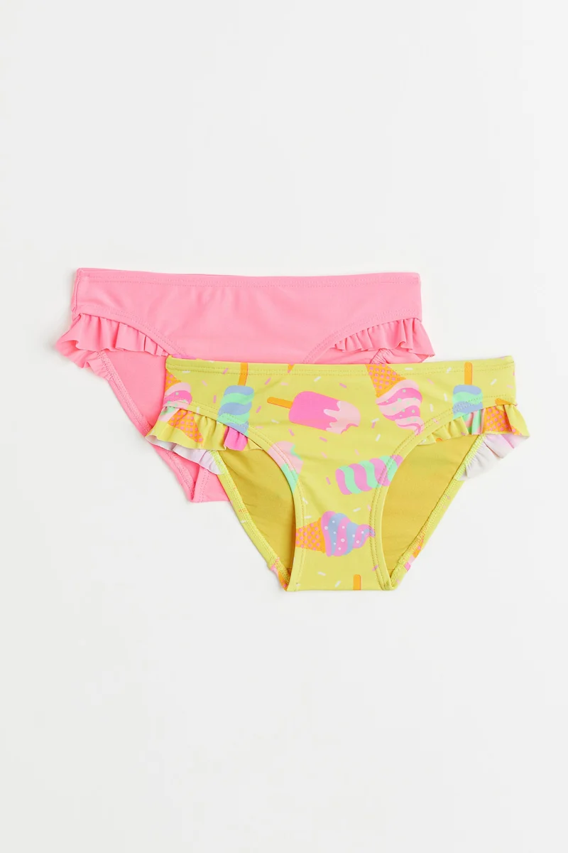 H&M 2-pack flounce -trimmed bikini bottoms