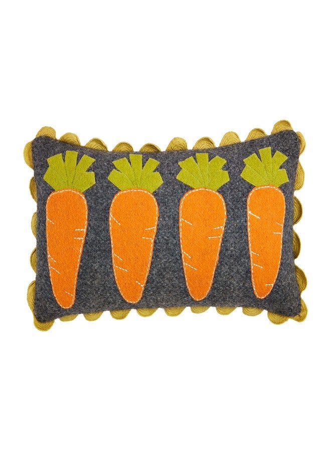 Mud Pie Mini Pillow, Carrot; 12" x 6" - Image 1