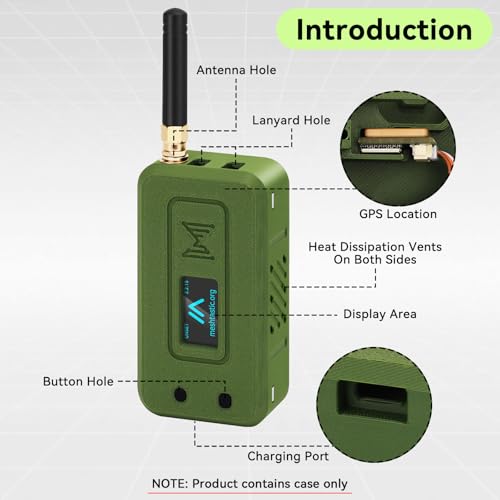 Meshnology Heltec V4 Case for ESP32 LoRa V4 Development Board Custom Meshtastic Case with Antenna Port and Charging Slot (N35F, Green) - Image 2