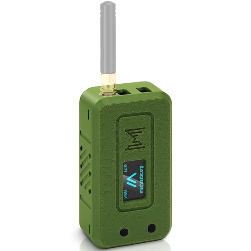 Meshnology Heltec V4 Case for ESP32 LoRa V4 Development Board Custom Meshtastic Case with Antenna Port and Charging Slot (N35F, Green) - Image 1