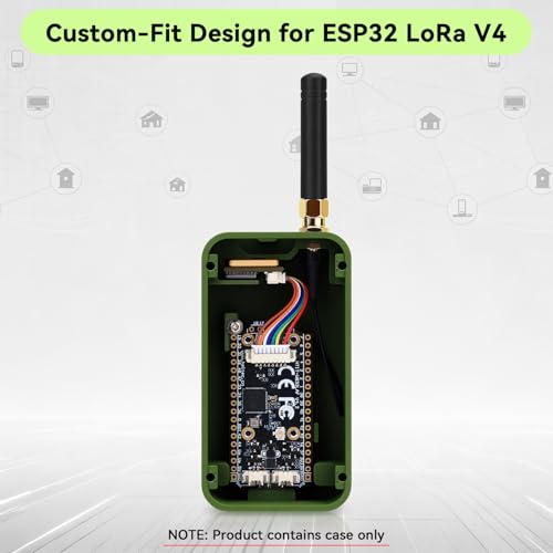 Meshnology Heltec V4 Case for ESP32 LoRa V4 Development Board Custom Meshtastic Case with Antenna Port and Charging Slot (N35F, Green) - Image 3