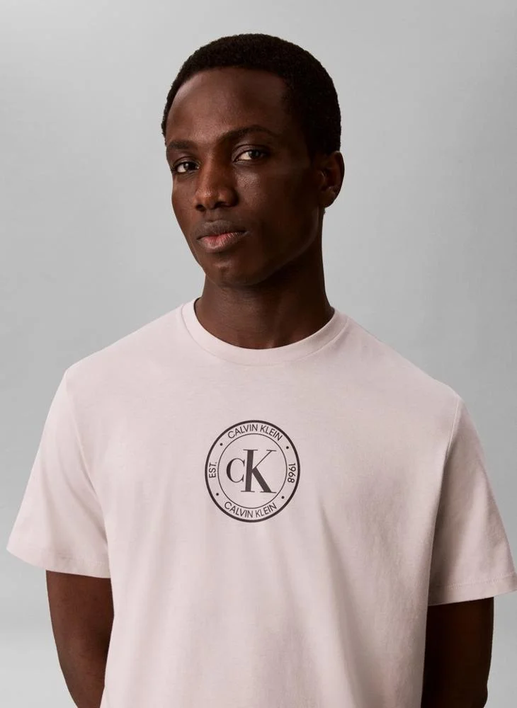 Calvin Klein Jeans  Crest Logo Graphic Crew Neck T-Shirt for Men | Best Price UAE