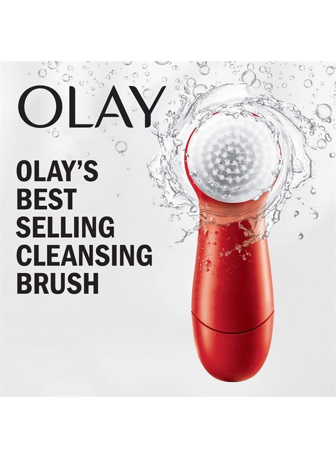 Olay Facial Cleansing Brush by Olay Regenerist, Face Exfoliator with 2 Brush Heads - Image 3
